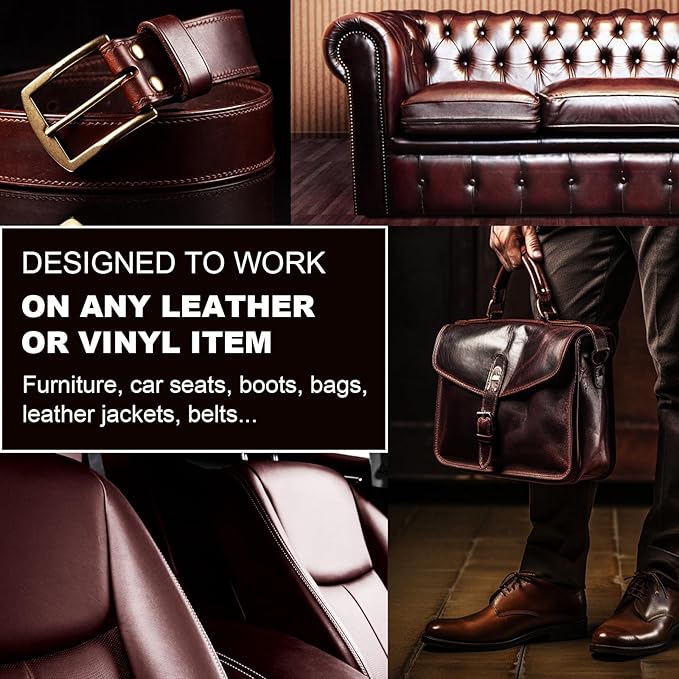 12oz Leather Recoloring Balm & 3.4oz Mink Oil Leather Conditioner kit,Dark Gray Leather Color Repair Kits for Couches, Leather Couch Paint Scratch Repair for Furniture Car Sofa Shoes Leather Dye