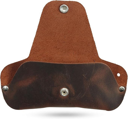 Toprank Leather Eyeglass Case - Handmade Slim Sunglasses Holder, Genuine and Universal Fit for Men and Women
