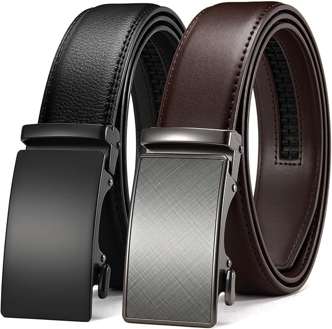 CHAOREN Leather Ratchet Belt Men 2 Pack - Customizable Fit, Effortless Style (35mm)