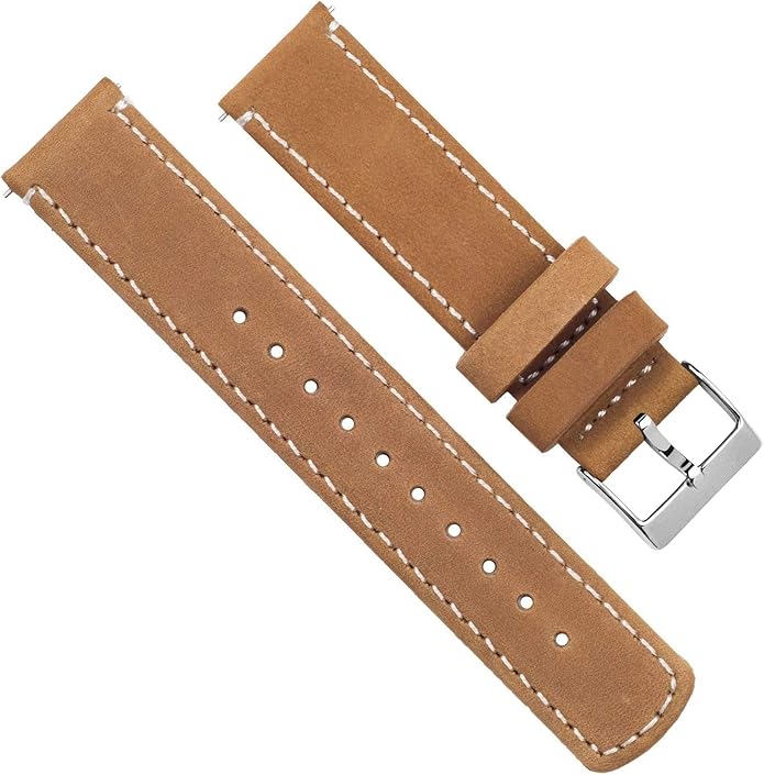 BARTON WATCH BANDS - Top Grain Leather Watch Bands Compatible with Apple Watch Models - 1, 2, 3, 4, 5, 6, 7, 8, 9, 10, SE, Ultra & Ultra 2
