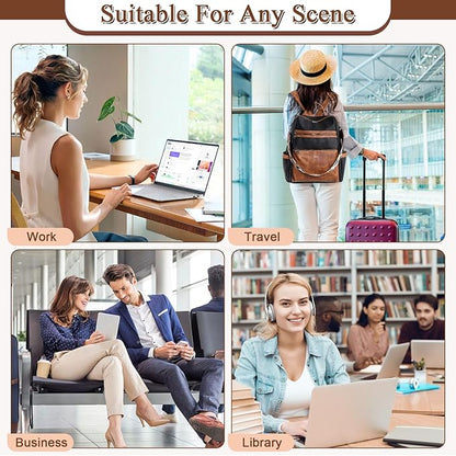AGLOD Vegan Leather Laptop Backpack for Women 15.6 Inch Work Backpack Purse for Travel College