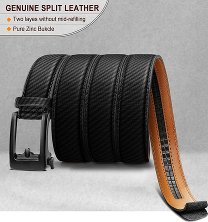 BULLIANT Men's Ratchet Belt Nontrimmable-Click Belt Adjustable for Men Gift Lightweight 1 3/8"