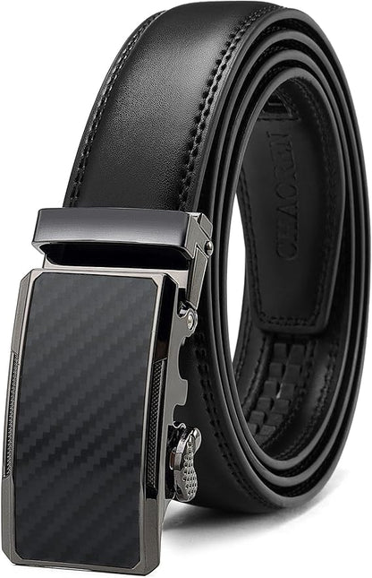 CHAOREN Mens Dress Belt - Mens Ratchet Belt Leather for Dress Pant - Micro Adjustable Belts Fit Everywhere