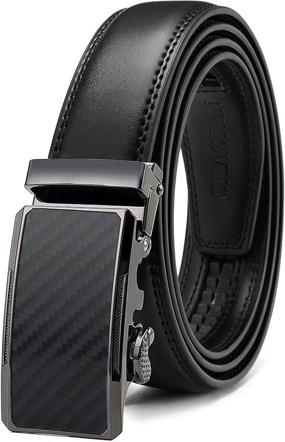 CHAOREN Mens Dress Belt - Mens Ratchet Belt Leather for Dress Pant - Micro Adjustable Belts Fit Everywhere