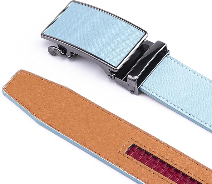 Fabio Valenti Mens Belt,Ratchet Belt Dress with 1 3/8" Genuine Leather with Easier Adjustable Buckle, Trim to Fit
