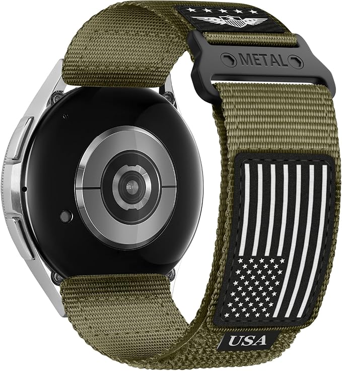 22mm Band Compatible with Samsung Galaxy Watch 3 Band 45mm/Galaxy Watch 46mm/Gear S3 Frontier/Classic for Men,Rugged Fabric Nylon Strap for Garmin Venu 3 2/Vivoactive 4/Forerunner 265/255,L
