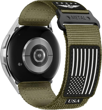 20mm Band Compatible with Samsung Galaxy Watch 7 6 5 4 FE Band 44mm 40mm/Watch 6 4 Classic 47mm 43mm 42mm 46mm/5 Pro 45mm/3 41mm/Active 2 Men,Fabric Nylon Strap for Garmin Vivoactive 5 3/Venu,S