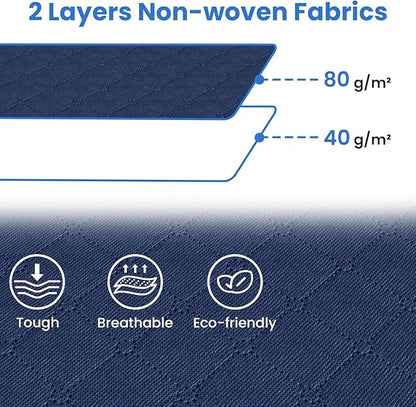 Fab totes Storage Bags,Clothes Blanket Storage Bins Foldable Closet Organizers with Reinforced Handle for Home Dorm Storage and Organization,Fabric Bags for Organizing Sheets,Clothing (Blue,10 Pack)