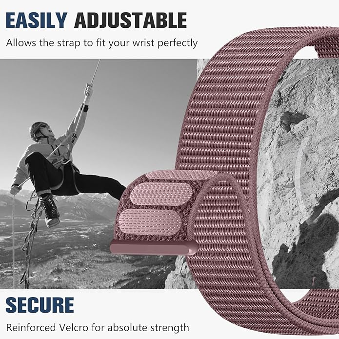18mm 20mm 22mm Hook and Loop Watch Band Compatible with Garmin Vivoactive 5/ Vivoactive 6/ Vivoactive 3, Soft Nylon Breathable Sport Strap for Venu 2S/ Venu3S/ Forerunner 265s,Venu 3/ Venu 2 Men Women