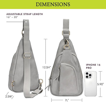 MMS Brands Antik Kraft Tasha Crossbody Sling | Vegan Leather Crossbody Bag for Women with 16-20" Strap | Sling Bags for Women