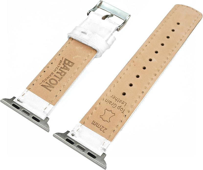 BARTON WATCH BANDS - Top Grain Leather Watch Bands Compatible with Apple Watch Models - 1, 2, 3, 4, 5, 6, 7, 8, 9, 10, SE, Ultra & Ultra 2