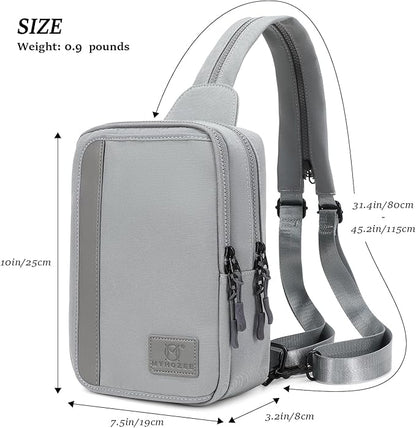 MYHOZEE Sling Bag Crossbody Backpack Purse - 2 in 1 Nylon Cross Body Bag Diaper with Wipes Pouch, Water Bottle Pocket