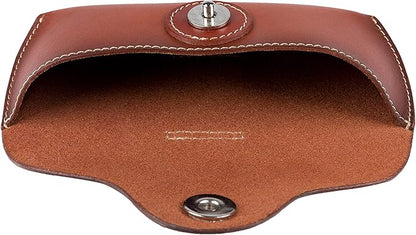 ZLYC Unisex Semi Hard Genuine Leather Eyeglass Case With Belt Loop for Prescription Eyeglasses & Standard Sized Sunglasses