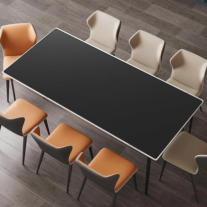 Cacoy 78.7"x31.5" XXL PU Leather Desk Mat, Waterproof Meeting Desk Pad Protector, Large Gaming Computer Mouse Pad, Extended Office Desk Decor, Desktop Cover Mat Conference Table Pads (Black)