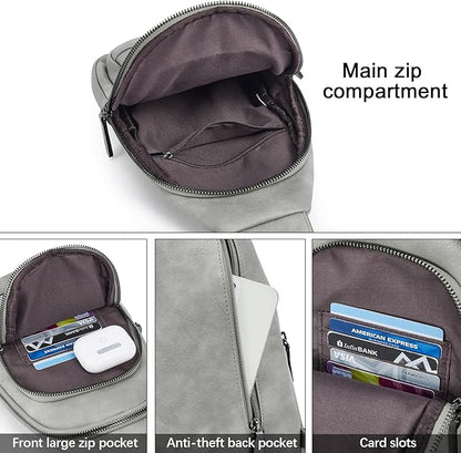 CLUCI Crossbody Bags for Women Men,Leather Sling Bag Cross Body Backpack for Woman Gifts for Women Birthday Unique