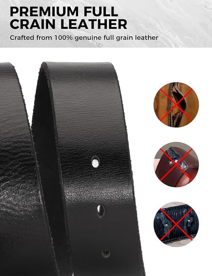 Thicken Full Grain Leather Mens Belt Heavy Duty Mens Work Belt Mens Belt High Hardness Buckle Packed In Gift Box
