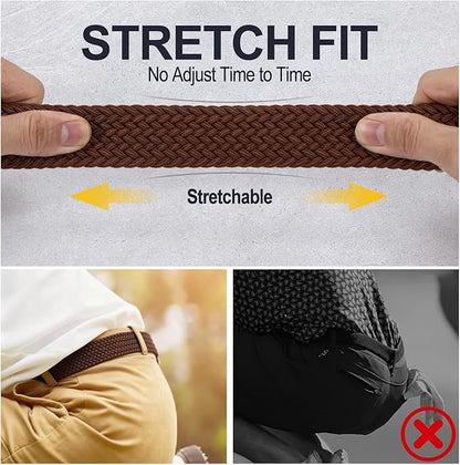 XZQTIVE Braided Belt Stretch Belt for Men and Women Multicolored Woven Golf Belt Elastic Jean Belts