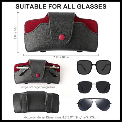 Car Sunglasses Holder for Car Visor Vegan Leather Auto Eyeglass Case with Clip Automotive Interior Visor Accessories