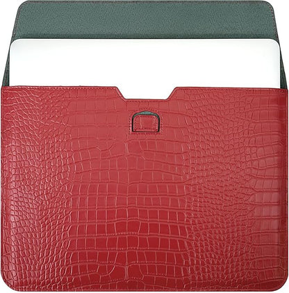MOSISO Laptop Case 13 inch, 13 inch Laptop Sleeve Compatible with MacBook Neo 13 A18 Pro A3404 Air M4 M3 M2 M1 2026-2018 / Pro M2 M1 2026-2016, Crocodile Grain PU Leather Flap Case Bag, Red