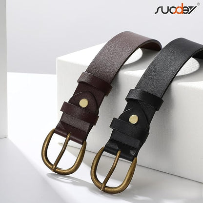 SUOSDEY Womens Casual Leather Belt for Jeans Dress Pants,Fashion Ladies Waist Belt