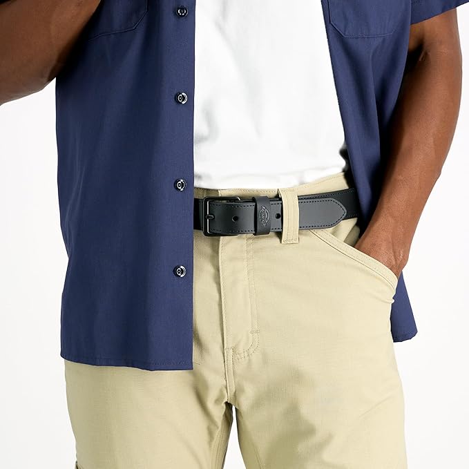 Dickies mens Genuine Leather Belt – Durable Casual Style, Regular & Big and Tall Sizes