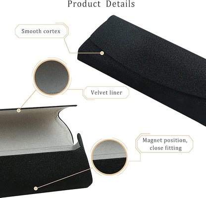 LifeArt Eyeglass Case Hard Shell, Portable Sunglass Case for Women and Men, fashionable PU Leather Eyeglass Case, Lightweight