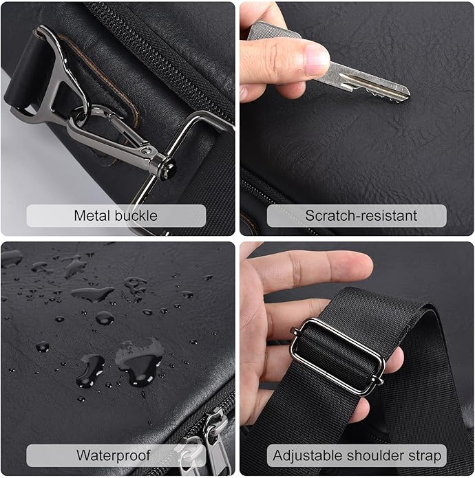 Crossbody Bags for Women and Men, Medium Leather Ladies Shoulder Cross body Bag Sling Travel Purses Handbags