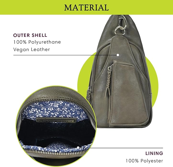 MMS Brands Antik Kraft Tasha Crossbody Sling | Vegan Leather Crossbody Bag for Women with 16-20" Strap | Sling Bags for Women