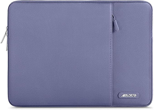 MOSISO Laptop Case 16 inch, 15-15.6 inch Laptop Sleeve Compatible with MacBook Pro 16 M5 M4 M3 M2 M1, HP Acer Dell Lenovo ASUS, Polyester Vertical Computer Sleeve Bag with Pocket, Lavender Gray