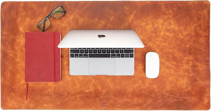 Venito Premium Leather Desk Mat (36 X 19 inch) - Large Mouse Mat for Home Office Accessories (Antique Brown)*