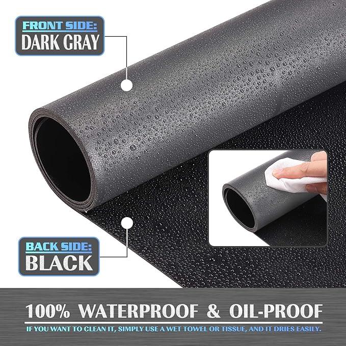 K KNODEL Large Office Leather Desk Mat, Mouse and Keyboard Pad, Computer and Laptop Mat, Desktop Protector and Cover, Writing Pad and Blotter (35.4"x17", Dark Gray)