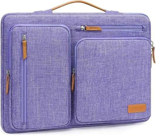 MOSISO 360 Protective Laptop Case 16 inch, 15-15.6 inch Laptop Sleeve Compatible with MacBook Pro 16, HP Acer Dell Lenovo ASUS, Side Open Carrying Case with 4 Zipper Pockets&Handle, Purple