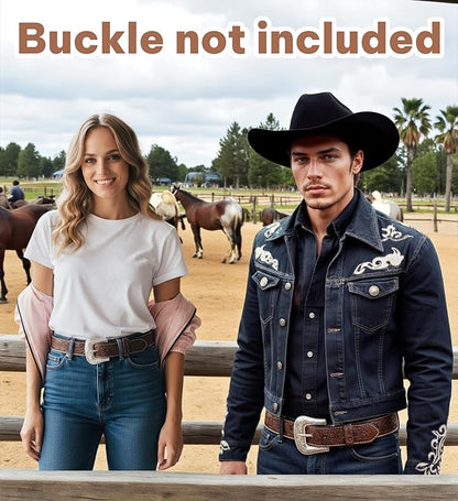 F&L CLASSIC Western Belt without buckle for men – Full Grain Leather Cowboy Belts for jeans - One Piece Leather strap belt