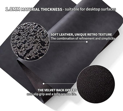 RENMTURE Large Mouse Pad and Keyboard Wrist Rest, Desk Pad for Keyboard and Mouse, Large Gaming Mouse Pad with Wrist Support, Desk Mat for Work and Gaming (Black)