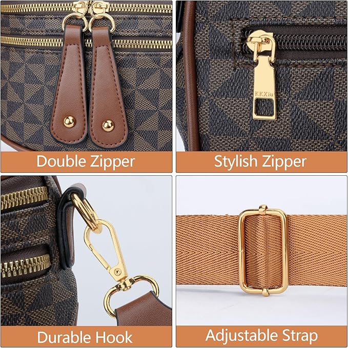 KKXIU Crossbody Sling Bag for Women Trendy Fanny Pack Vegan Leather Chest Bag | Trendy