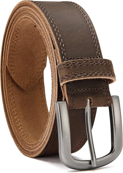 CHAOREN Full Grain Leather Belt for Men, Work Belts for Men Heavy Duty, Daily Wear for Jeans Pants