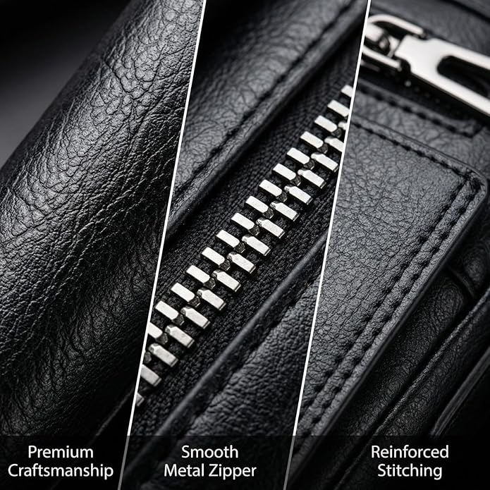 Men's Leather Crossbody Bag, Casual leather Bag for Men, Crossbody Bag Office Business,Handbag Purse Zipper