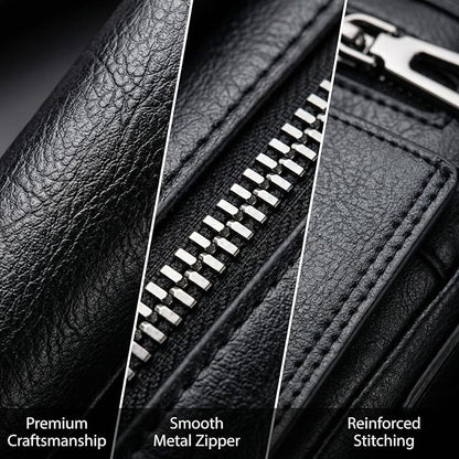Men's Leather Crossbody Bag, Casual leather Bag for Men, Crossbody Bag Office Business,Handbag Purse Zipper