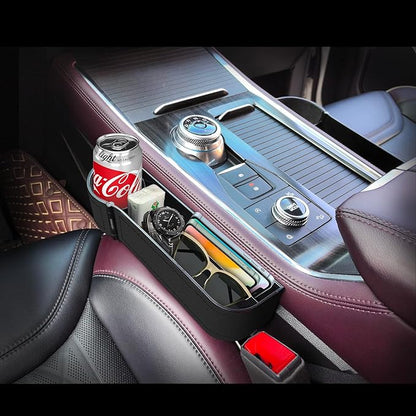 BAILISI Car seat gap filler organizer,multifunctional car seat organizer,Adjustable Cup Holder car console side storage box Holders phone, sunglasses,car accessories (Black style 3)