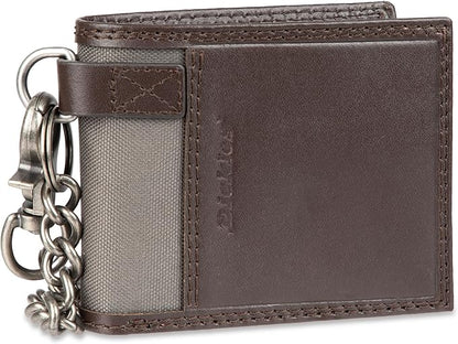 Dickies Men's RFID Everyday Leather Bifold Chain Wallet Black