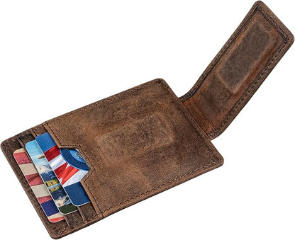 BULL GUARD Magnetic Money Clip Men's Wallet Crafted from Genuine Leather, Slim Front Pocket Minimalist Card Case RFID Secure | Magnetic Money Clip, Slim, Front Pocket, Minimalist, Card Case