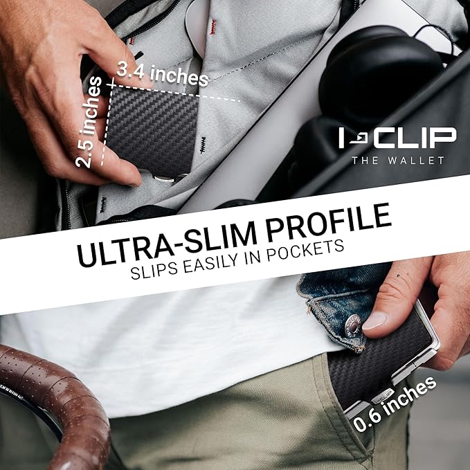 I-CLIP, Premium Men's Leather Wallet, Versatile Changeable Money clip, Secure Card Holder, Compact Men's Wallet Minimalist, Sleek Slim Design, Perfect Money Clip Wallet for Men
