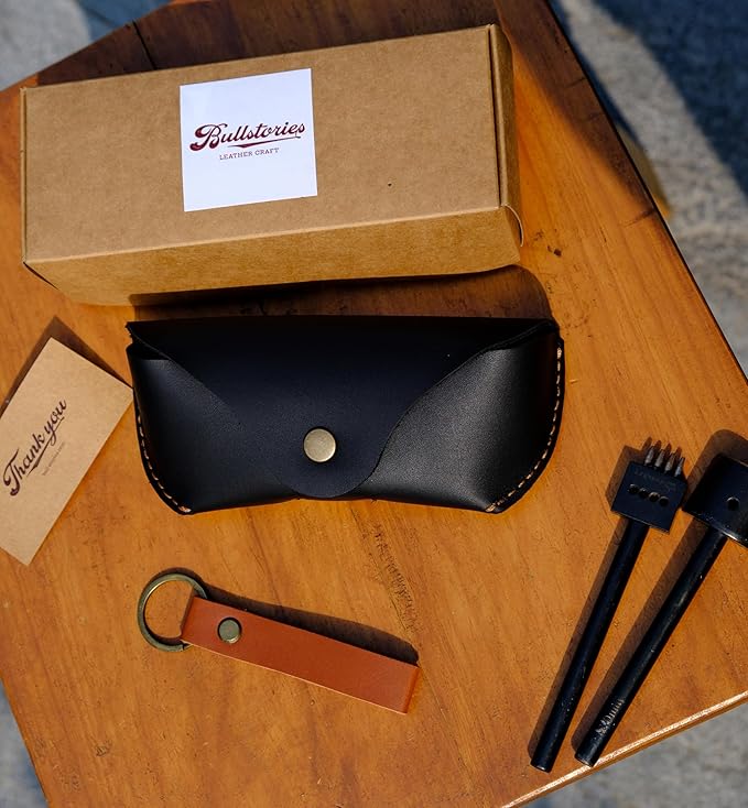 Leather Eyeglasses Case,Flexible Sunglasses Pouch Slim Case for Women Men Horizontal Eyeglass Case