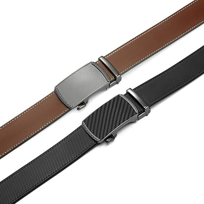 CHAOREN Mens Belt Leather Ratchet Belt 2 Pack - Customizable Fit, Effortless Style (35mm)