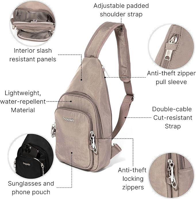 Baggallini womens Securtex Anti-theft Daytripper Sling