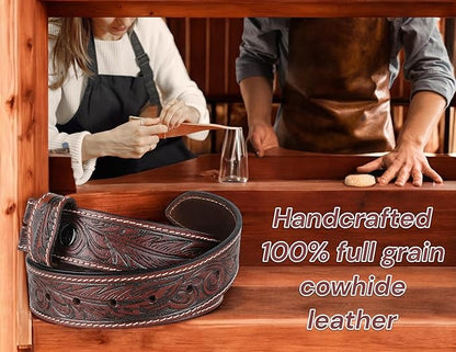 F&L CLASSIC Western Belt without buckle for men – Full Grain Leather Cowboy Belts for jeans - One Piece Leather strap belt