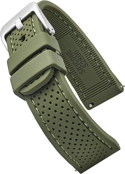 ALPINE Sporty Premium Soft Silicone Adjustable Watch Band - Replacement Rubber Watch Bands for Women & Men - Waterproof Quick Release Watch Straps - Compatible with Regular & Smart Watch Bands