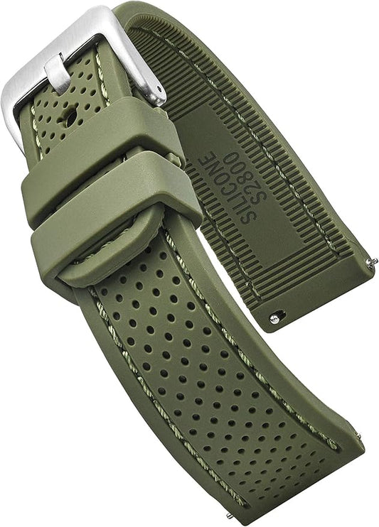ALPINE Sporty Premium Soft Silicone Adjustable Watch Band - Replacement Rubber Watch Bands for Women & Men - Waterproof Quick Release Watch Straps - Compatible with Regular & Smart Watch Bands