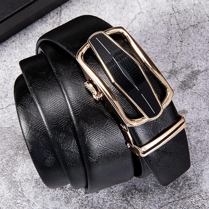 Dubulle Designer Mens Belts, Sliding Automatic Buckle Ratchet Dress Belt TOP Genuine Leather Strap Gifts