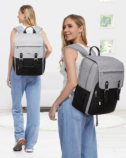 LOVEVOOK Travel Laptop Backpack Purse for Women Fashion Vintage Computer Backpack 15.6 Inch Large Teacher Nurse Backpack Casual Daypack for Business Work College